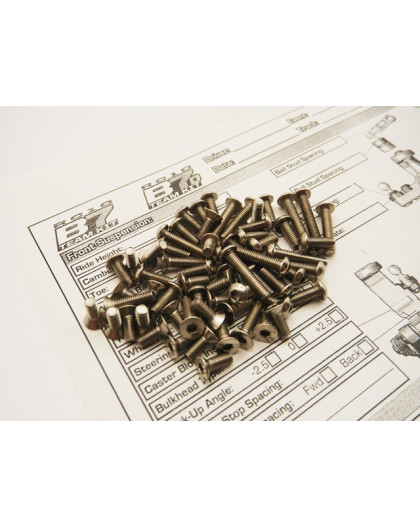 Kit de visserie titane hexagonale RC10B7/B7D - HIRO SEIKO - 48942