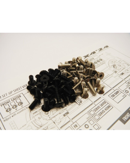 Kit visserie titane/alu hexagonale Noir X4'24 - HIRO SEIKO - 48924