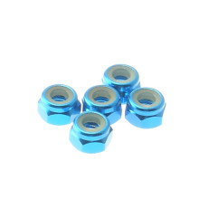 Ecrous nylstop alu 4mm Bleu clair - HIRO SEIKO - 69225