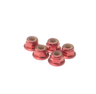  4mm Alloy Flange Nylon Nut [Red] - 69246 - HIRO SEIKO