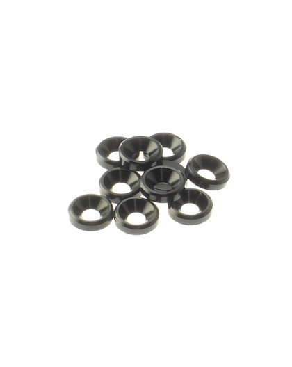 Rondelles cuvettes alu 3mm Noir - HIRO SEIKO - 69253