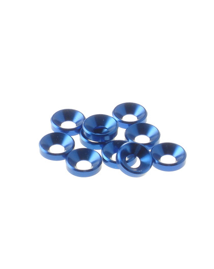  4mm Alloy Countersunk Washer [YOKOMO-Blue] - 69256 - HIRO SEIKO