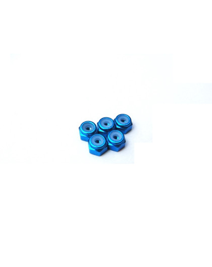  2mm Alloy Nylon Nut (S) [TAMIYA-Blue] - 69541 - HIRO SEIKO