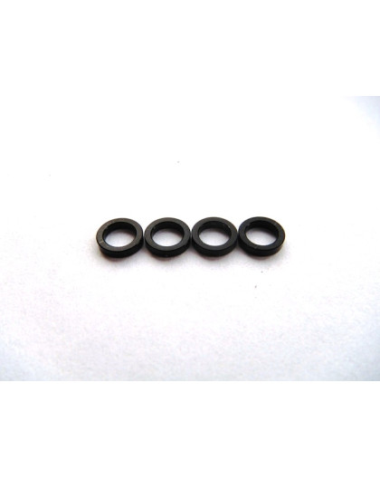 Rondelles alu 4mm (1.5t) Noir - HIRO SEIKO - 69844