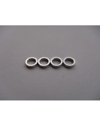 Rondelles alu 4mm (1.5t) Gris - HIRO SEIKO - 69843