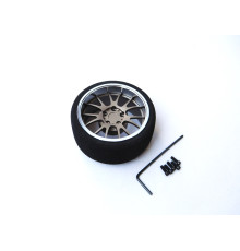 Volant radio jante alu 7 rayons Titane-Argent - HIRO SEIKO - 69953