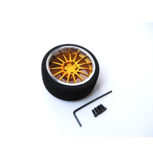 Volant radio jante alu 15 rayons Or-Argent - HIRO SEIKO - 69954