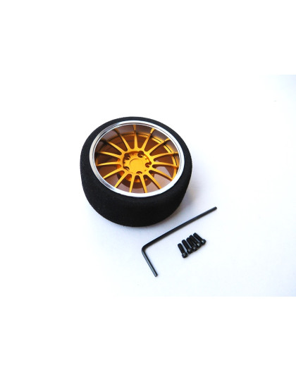 Volant radio jante alu 15 rayons Or-Argent - HIRO SEIKO - 69954