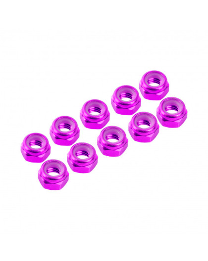 4 mm. ALU. NYLON NUT PINK (10 pcs) - UR1512-PK - ULTIMATE