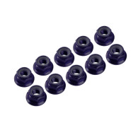 4 mm. ALU. NYLON NUT W/FLANGE BLACK (10 pcs) - UR1513-N - ULTIMATE