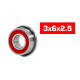 "3x6x2.5mm FLANGED ""HS"" RUBBER SEALED BEARING SET (2pcs) - UR7809-