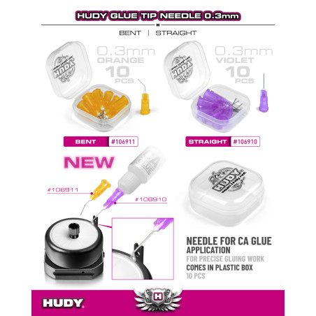 Embouts de collage droit 0.3mm (10) - HUDY - 106910