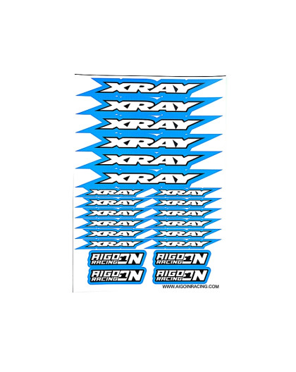 Stickers sheet Xray Blue Size A5 - AIGOIN RACING - AR3007