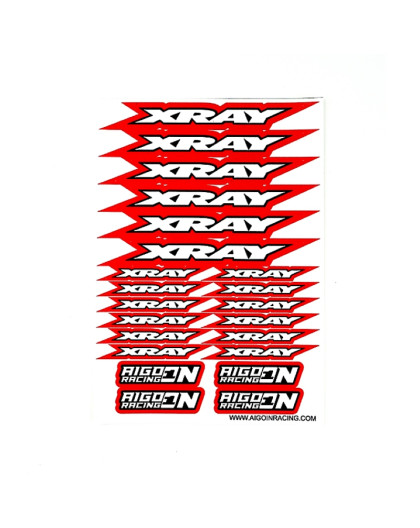 Stickers Xray Rouge sur format A5 - AIGOIN RACING - AR3006