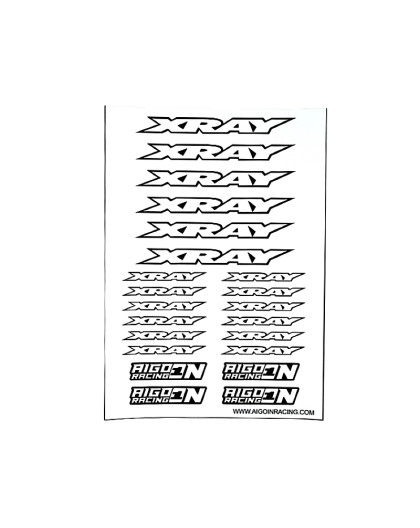 Stickers Xray Blanc sur format A5 - AIGOIN RACING - AR3005