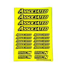 Stickers Associated Jaune Fluo sur format A5 - AIGOIN RACING - AR3009