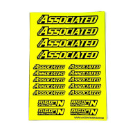 Stickers sheet Associated Fluo yellow Size A5 - AIGOIN RACING - AR300