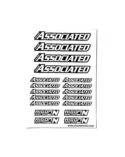 Stickers Associated Blanc sur format A5 - AIGOIN RACING - AR3013