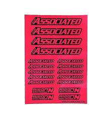 Stickers Associated Rose Fluo sur format A5 - AIGOIN RACING - AR3012