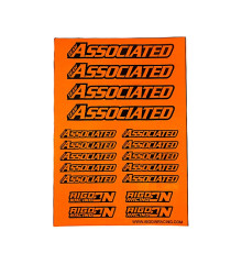 Stickers sheet Associated Fluo orange Size A5 - AIGOIN RACING - AR301