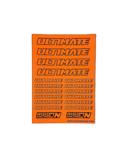 Stickers Ultimate Orange Fluo sur format A6 - AIGOIN RACING - AR3018