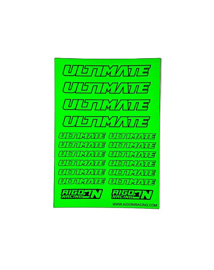 Stickers sheet Ultimate Fluo green Size A6 - AIGOIN RACING - AR3019
