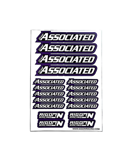 Stickers Associated Violet sur format A5 - AIGOIN RACING - AR3016