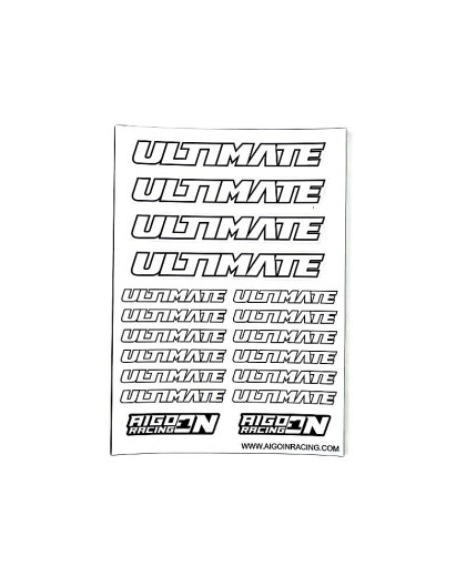 Stickers Ultimate Blanc sur format A6 - AIGOIN RACING - AR3021