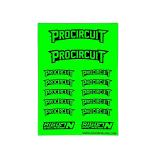 Stickers sheet Procircuit Fluo green Size A6 - AIGOIN RACING - AR3027