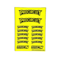 Stickers sheet Procircuit Fluo yellow Size A6 - AIGOIN RACING - AR302