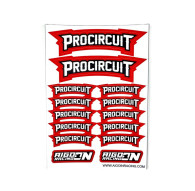Stickers sheet Procircuit Red Size A6 - AIGOIN RACING - AR3030