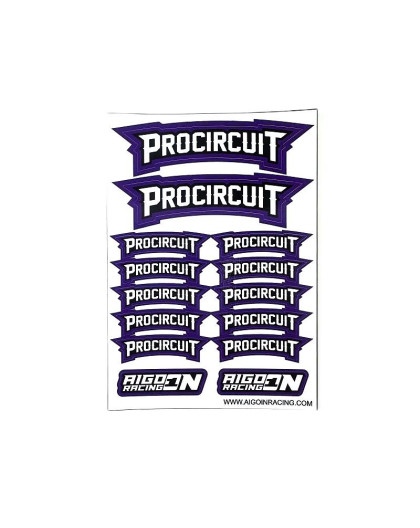 Stickers sheet Procircuit Purple Size A6 - AIGOIN RACING - AR3032