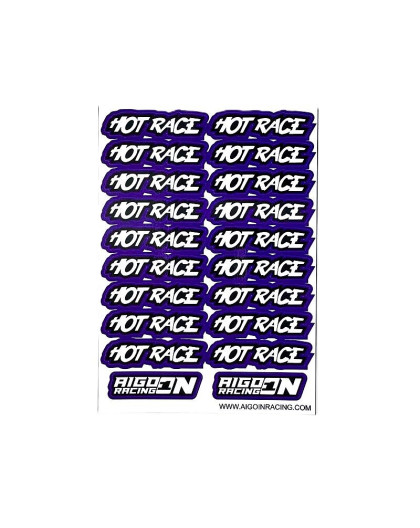 Stickers Hot Race Violet sur format A6 - AIGOIN RACING - AR3048