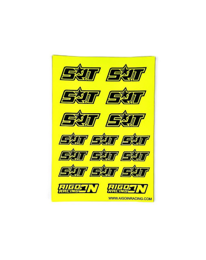 Stickers SRT Jaune Fluo sur format A6 - AIGOIN RACING - AR3049