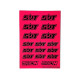 Stickers SRT Rose Fluo sur format A6 - AIGOIN RACING - AR3052