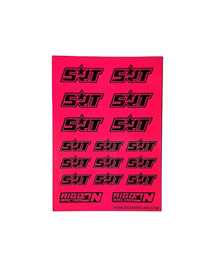 Stickers SRT Rose Fluo sur format A6 - AIGOIN RACING - AR3052
