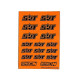 Stickers SRT Orange Fluo sur format A6 - AIGOIN RACING - AR3050