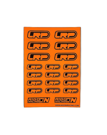 Stickers LRP Orange Fluo sur format A6 - AIGOIN RACING - AR3058