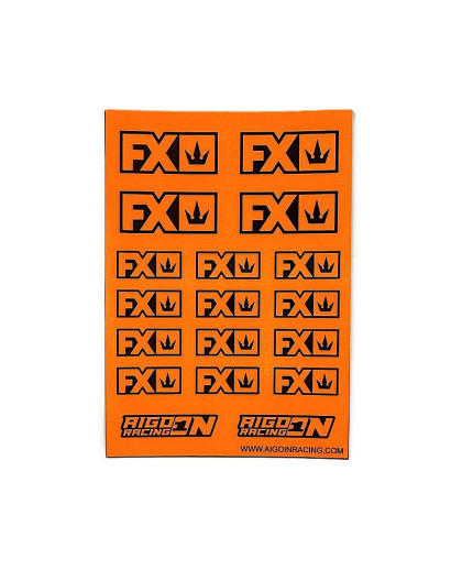 Stickers FX Orange Fluo sur format A6 - AIGOIN RACING - AR3066