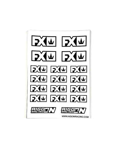 Stickers FX Blanc sur format A6 - AIGOIN RACING - AR3069