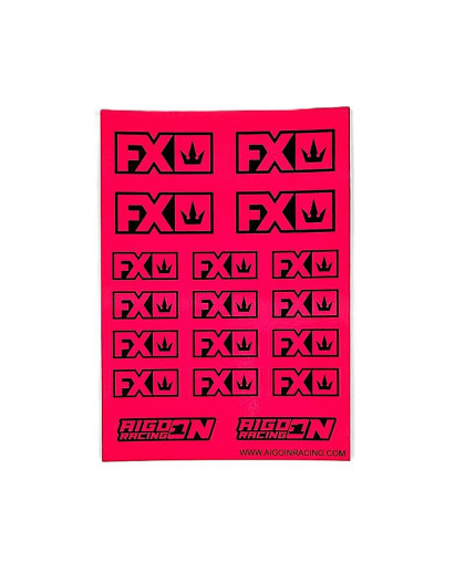 Stickers FX Rose Fluo sur format A6 - AIGOIN RACING - AR3068