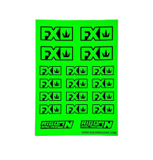 Stickers FX Vert Fluo sur format A6 - AIGOIN RACING - AR3067