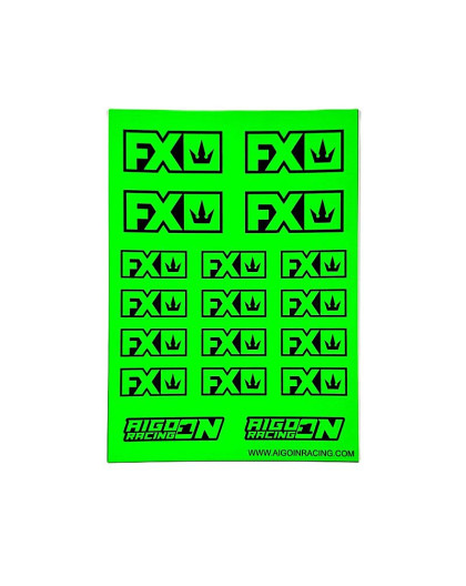 Stickers FX Vert Fluo sur format A6 - AIGOIN RACING - AR3067