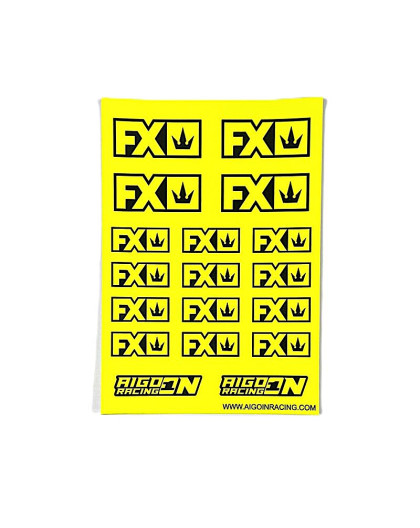 Stickers sheet FX Fluo yellow Size A6 - AIGOIN RACING - AR3065