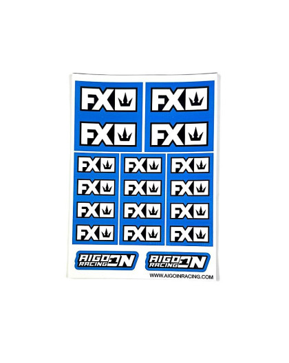 Stickers FX Bleu sur format A6 - AIGOIN RACING - AR3071