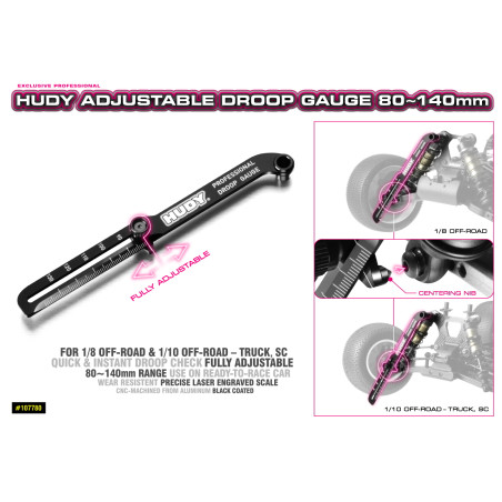 Hudy Adjustable Downstop Gauge 80~140mm - HUDY - 107780