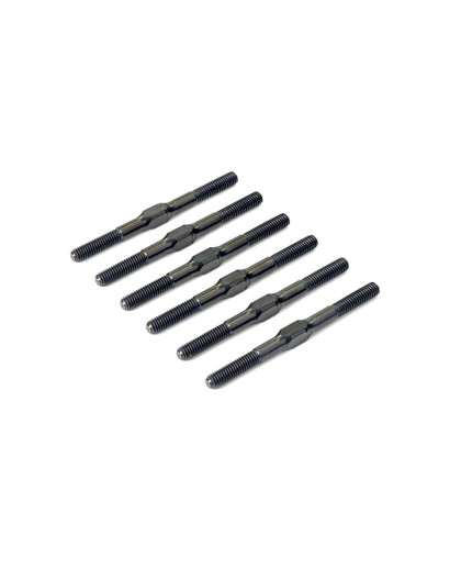 RC10B7 TITANIUM TURNBUCKLE SET (6PC) - BLACK - CENTRO - C0249BK