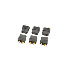 XT-60 BLACK FEMALE CONNECTORS (6PC) - CENTRO - C0351