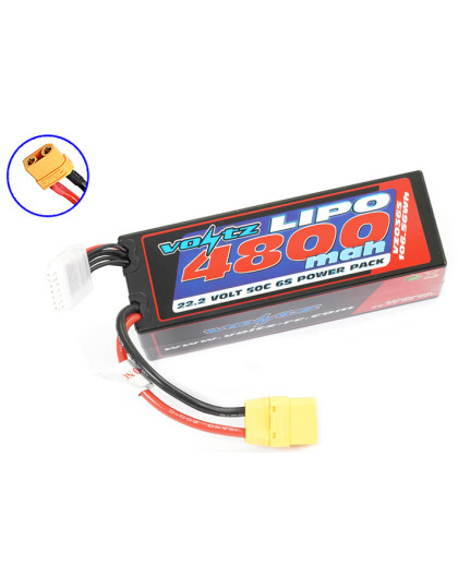 6S 4800mah 22.2V 50C XT90 HARDCASE LIPO - VOLTZ - VZ0365XT90