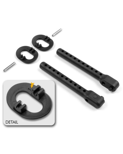 REAR BODY MOUNT SET +1MM HEIGHT - 301333 - XRAY